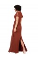 A-Line V-Neck Soft Chiffon Long Sea Glass Bridesmaid Dress / Formal Dress Barrie