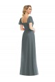 A-Line Square Neck Soft Chiffon Long Slate Grey Semi Formal Evening Dress / Bridesmaid Dress Barrie