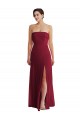 A-Line Strapless Soft Chiffon Long Burgundy Formal Evening Gown / Bridesmaid Dress Barrie