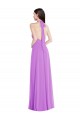 A-Line Halter Neck Soft Chiffon Long Violet Formal Evening Gown / Bridesmaid Dress Barrie
