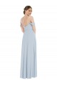 A-Line Off the Shoulder Soft Chiffon Long Sea Glass Semi Formal Evening Dress / Bridesmaid Dress Barrie