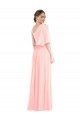 A-Line One Shoulder Soft Chiffon Long Pink Semi Formal Evening Dress / Bridesmaid Dress Barrie