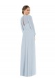 A-Line Strapless Soft Chiffon Long Sea Glass Formal Evening Gown / Bridesmaid Dress Barrie
