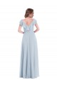 A-Line V-Neck Soft Chiffon Long Sea Glass Black Tie Evening Gown / Bridesmaid Dress Barrie