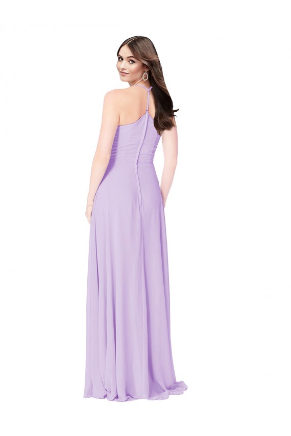 A-Line V-Neck Soft Chiffon Long Saffron Formal Dress / Bridesmaid Dress Barrie