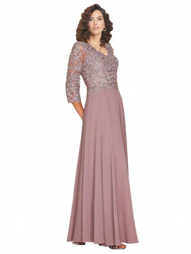 A-Line V-Neck Soft Chiffon Long Prom Dress / Bridesmaid Dress Barrie