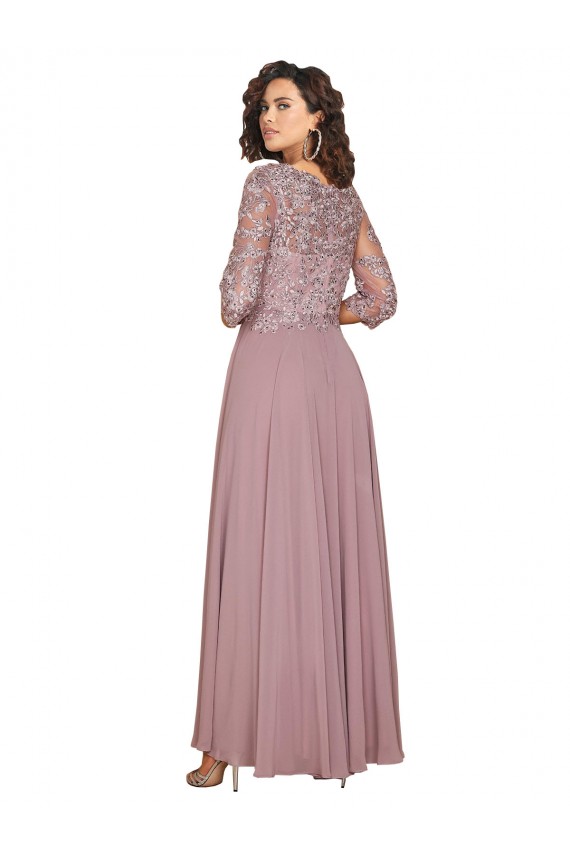 A-Line V-Neck Soft Chiffon Long Prom Dress / Bridesmaid Dress Barrie