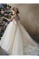 Ball Gown Sweetheart Tulle & Lace Chapel Train Champagne Flower Girl Dress Barrie