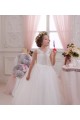 Ball Gown High Neck Tulle & Lace Long Ivory Little Flower Girl Dress Barrie