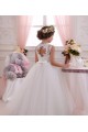 Ball Gown High Neck Tulle & Lace Long Ivory Little Flower Girl Dress Barrie
