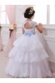 Ball Gown Sweetheart Tulle & Lace Chapel Train Ivory Flower Girl Dresses Barrie