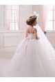 Ball Gown Sweetheart Tulle Chapel Train Ivory Flower Girl Dress Barrie