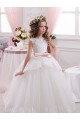 Ball Gown Sweetheart Tulle & Lace Chapel Train Ivory Flower Girl Dress Barrie