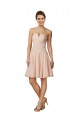 A-Line Sweetheart Soft Chiffon & Lace Knee Length Pink Bridesmaid Dress Barrie