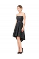 A-Line Sweetheart Lace Knee Length Slate Grey High Low Bridesmaid Dress Barrie