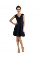 A-Line V-Neck Lace Knee Length Dark Navy Bridesmaid Dress / Evening Dress Barrie