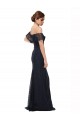 Mermaid Off the Shoulder Lace Long Dark Navy Prom Dress / Bridesmaid Dress Barrie