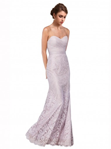 Mermaid Sweetheart Lace Long Bridesmaid Dress / Evening Dress Barrie