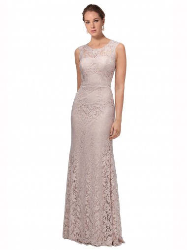 Mermaid Scoop Neck Lace Long Prom Dress / Bridesmaid Dress Barrie