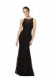 Sheath Jewel Neck Lace Long Black Bridesmaid Dress Barrie