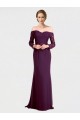 Mermaid Off the Shoulder Soft Chiffon & Lace Long Grape Bridesmaid Dress Barrie