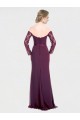 Mermaid Off the Shoulder Soft Chiffon & Lace Long Grape Bridesmaid Dress Barrie