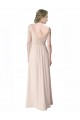 A-Line V-Neck Soft Chiffon & Lace Long Mint Green Bridesmaid Dress Barrie