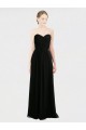 A-Line Strapless Soft Chiffon & Lace Long Black Bridesmaid Dress Barrie