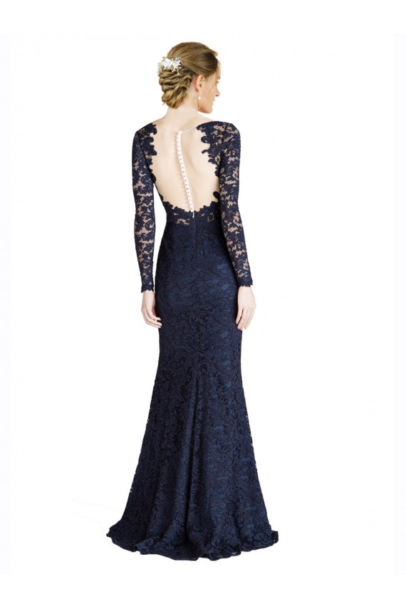 Mermaid Sweetheart Lace Long Dark Navy Prom Dress / Bridesmaid Dress Barrie