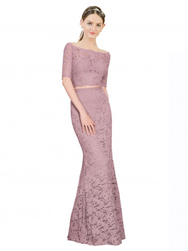 Mermaid Off the Shoulder Lace Long Prom Dress / Bridesmaid Dress Barrie