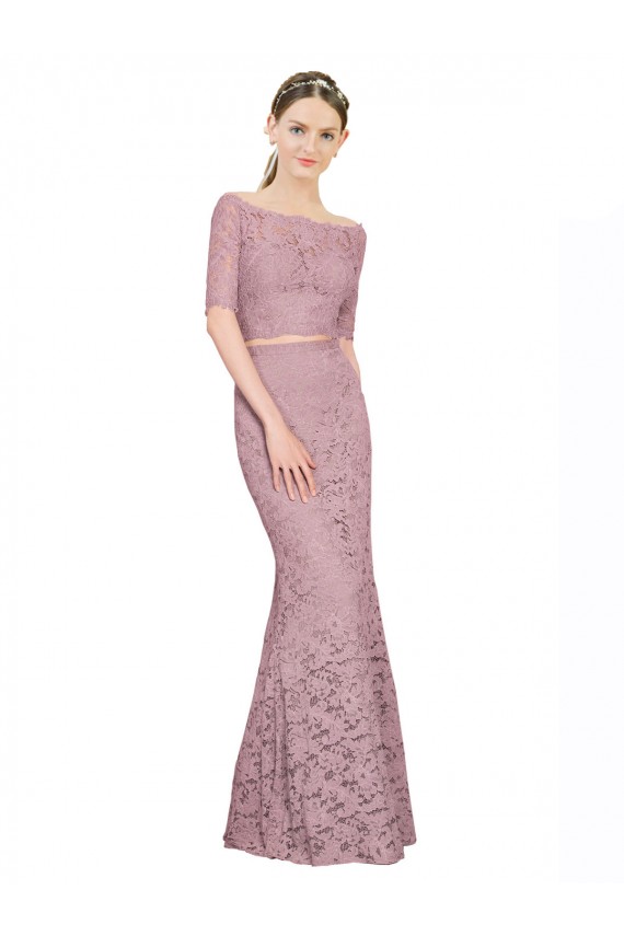 Mermaid Off the Shoulder Lace Long Prom Dress / Bridesmaid Dress Barrie