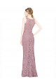Mermaid Illusion Neck Lace Long Prom Dress / Bridesmaid Dress Barrie