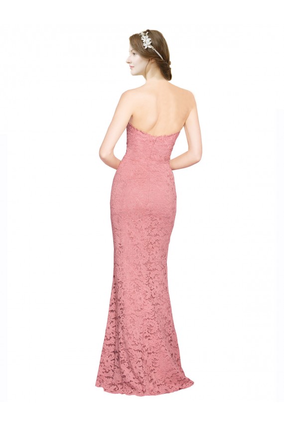 Mermaid Strapless Lace Long Salmon Formal Dress / Bridesmaid Dress Barrie