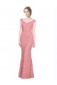 Mermaid Strapless Lace Long Salmon Prom Dress / Bridesmaid Dress Barrie