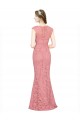 Mermaid Strapless Lace Long Salmon Prom Dress / Bridesmaid Dress Barrie