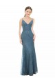 Sheath V-Neck Lace Long Bridesmaid Dress Barrie