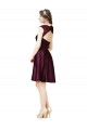 A-Line Square Neck Satin & Lace Knee Length Grape Bridesmaid Dress Barrie