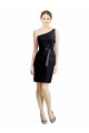 A-Line One Shoulder Lace Knee Length Black Bridesmaid Dress Barrie