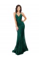 Mermaid V-Neck Lace Long Dark Green Black Tie Evening Gown / Prom Dress / Bridesmaid Dress Barrie