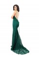 Mermaid V-Neck Lace Long Dark Green Black Tie Evening Gown / Prom Dress / Bridesmaid Dress Barrie