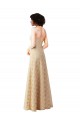 A-Line Sweetheart Lace Long Champagne Bridesmaid Dress Barrie