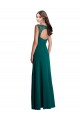 A-Line V-Neck Soft Chiffon & Lace Long Hunter Bridesmaid Dress Barrie