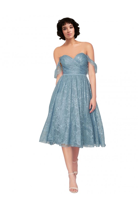 A-Line Sweetheart Lace Knee Length Bridesmaid Dress Barrie