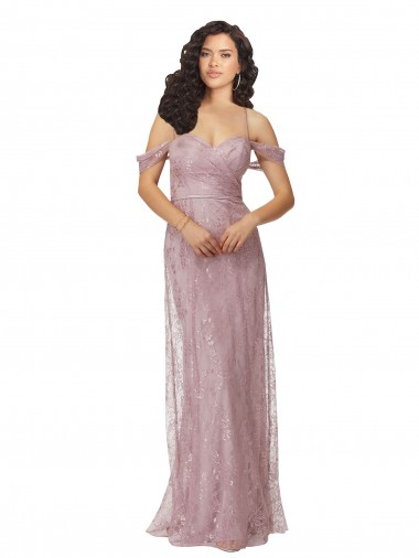 A-Line Sweetheart Lace Long Bridesmaid Dress Barrie