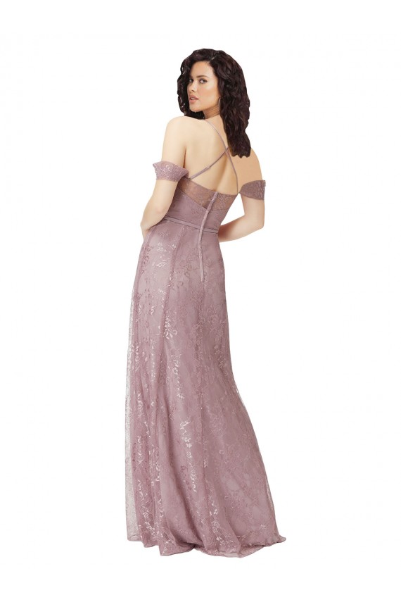 A-Line Sweetheart Lace Long Bridesmaid Dress Barrie