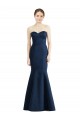 Mermaid Sweetheart Satin Long Floor Length Dark Navy Bridesmaid Dress Barrie