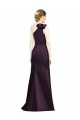 Mermaid One Shoulder Satin Long Grape Bridesmaid Dress Barrie