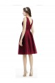 A-Line Bateau Neck Satin Knee Length Burgundy Bridesmaid Dress Barrie
