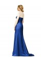 A-Line Strapless Satin Long Dark Navy Bridesmaid Dress Barrie