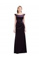 A-Line Off the Shoulder Satin Long Grape Bridesmaid Dress Barrie
